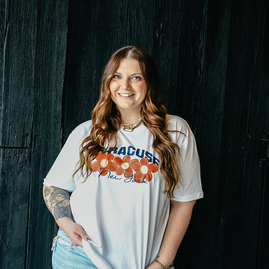 Syracuse New York Flower Power Tee – Retro Floral Game Day Shirt | Citrus Styles